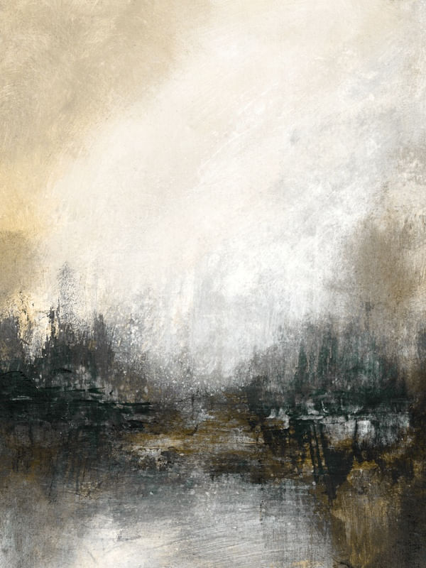 ARCADIA 7, SEPIA CINZA PAISAGEM ARVORES FLORESTA PANORAMA ABSTRATO MODERNO PINTURA