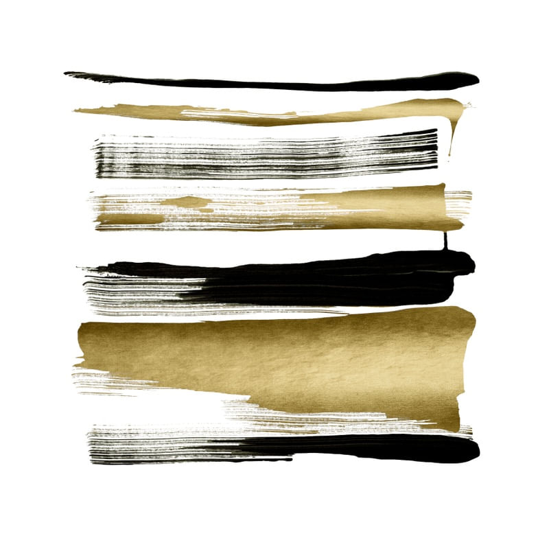 ABSTRACT MINIMALIST BRUSHSTROKES - DOURADA PRETO E BRANCO ABSTRATO MINIMALISTA PINCELADAS PINTURA