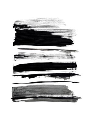 MONOCHROME BRUSHSTROKES, PRETO E BRANCO MODERNO ABSTRATO LINHAS MINIMALISTA PINTURA