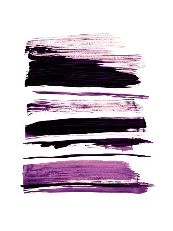 MONOCHROME BRUSHSTROKES, ROXO E BRANCO MODERNO ABSTRATO LINHAS MINIMALISTA PINTURA