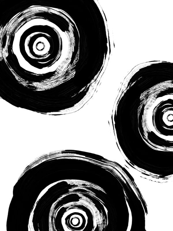 TUNNEL VISION 2, PRETO E BRANCO MODERNO CIRCULOS MOVIMENTO PINTURA