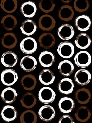 SHAPES IN THE DARK 1, MARROM PRETO E BRANCO CIRCULOS MODERNO PADRONIZAR PINTURA