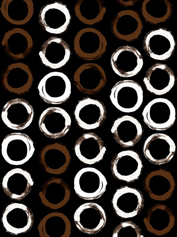SHAPES IN THE DARK 1, MARROM PRETO E BRANCO CIRCULOS MODERNO PADRONIZAR PINTURA