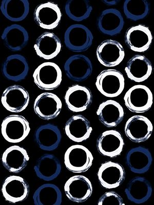 SHAPES IN THE DARK 4, INDIGO PRETO E BRANCO CIRCULOS MODERNO PADRONIZAR PINTURA