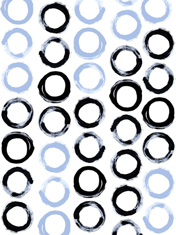 SIMPLE GEOMETRY 6, PRETO E BRANCO PERIWINKLE MINIMALISTA CIRCULOS PADRONIZAR MODERNO PINTURA