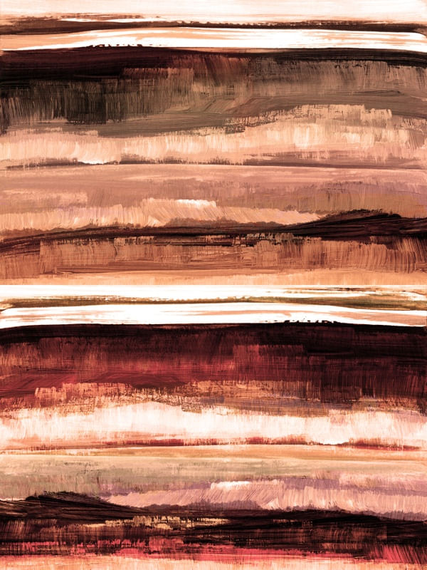 TOUCH AND GO 4, BEJE ROSA MARROM MODERNO PINTURA PINCELADAS LINHAS