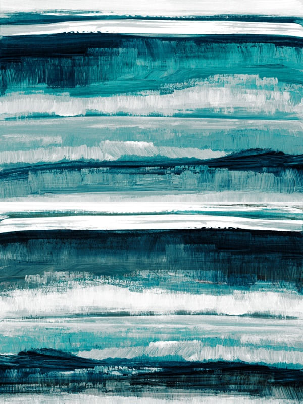 TOUCH AND GO 8, CERCETA TURQUESA AZUL MODERNO PINTURA PINCELADAS LINHAS