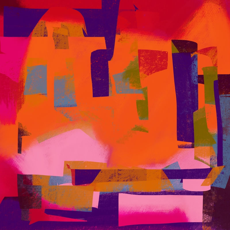 ABSTRATO LARANJA E PRETO