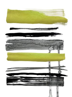 CHROMA STROKES 5, LIMAO VERDE PRETO E BRANCO MODERNO LINHAS PINTURA