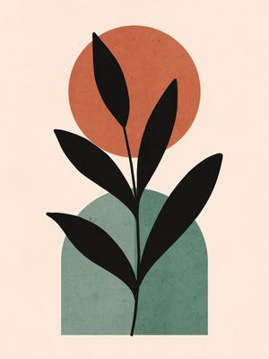 ABSTRACT ART TROPICAL LEAF 16