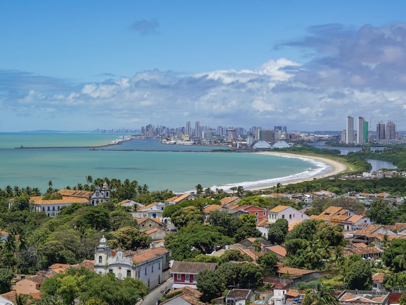 OLINDA E RECIFE VISTOS DO ALTO DA SÉ