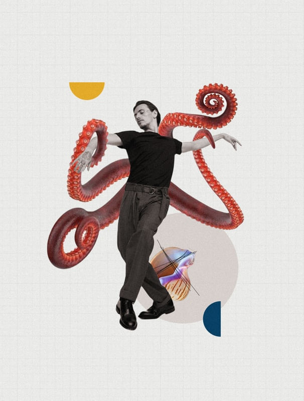 COLAGEM A DANÇA DO HOMEM-POLVO