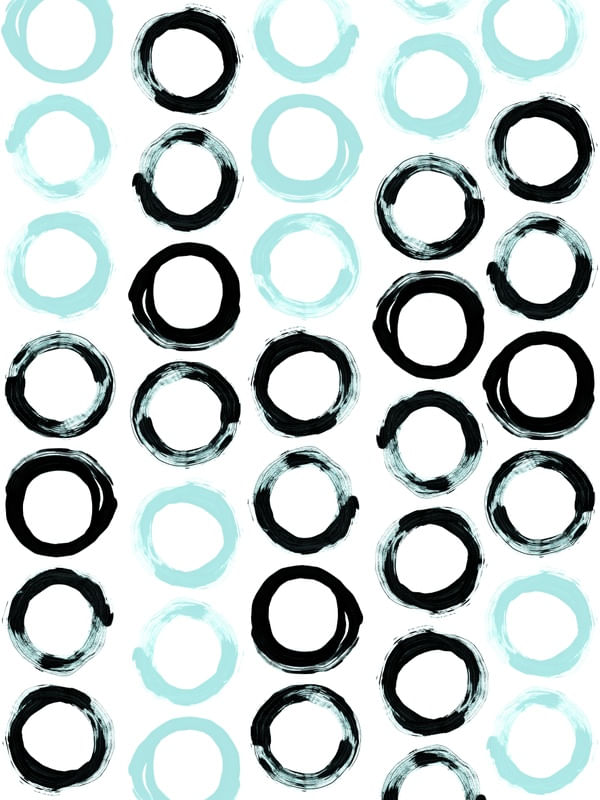 SIMPLE GEOMETRY 4, PRETO E BRANCO AQUA MINIMALISTA CIRCULOS PADRONIZAR MODERNO PINTURA