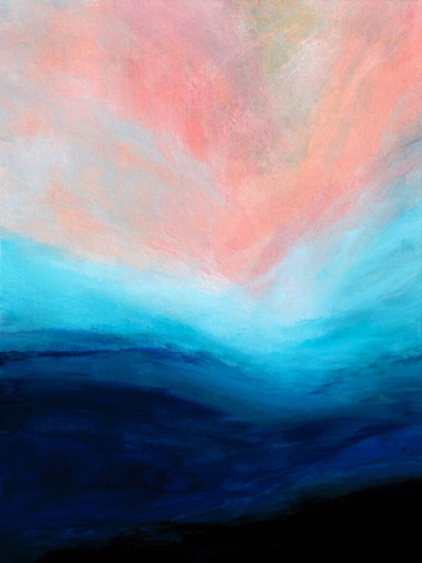 THE CALLING 1, OCEANO ONDAS ABSTRATO COLORIDO MODERNO MOVIMENTO PINTURA