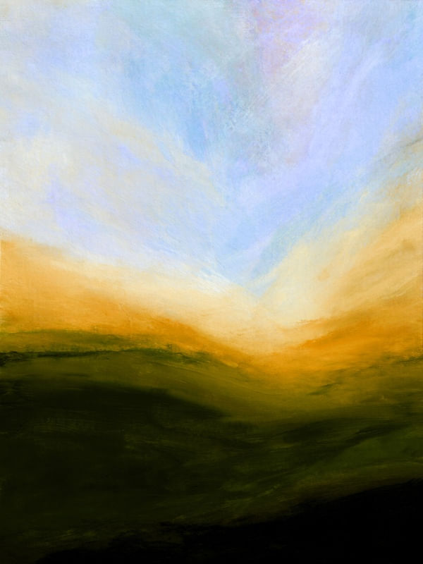 THE CALLING 3, ABSTRATO PAISAGEM FLUXO COLORIDO MODERNO MOVIMENTO PINTURA