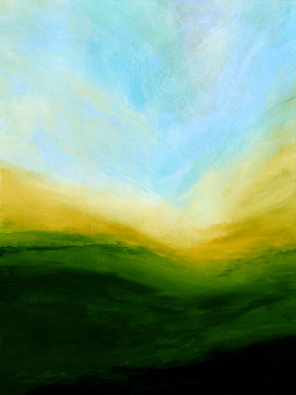 THE CALLING 4, ABSTRATO PAISAGEM FLUXO COLORIDO MODERNO MOVIMENTO PINTURA