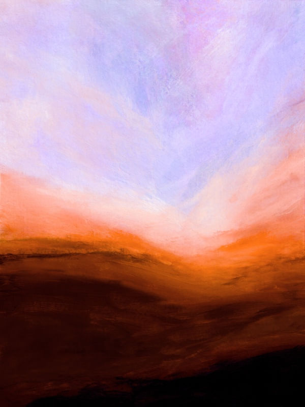 THE CALLING 5, ABSTRATO PAISAGEM FLUXO COLORIDO MODERNO MOVIMENTO PINTURA