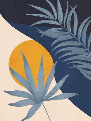 ABSTRACT ART TROPICAL LEAVES 35