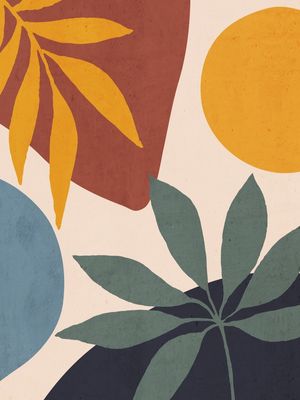ABSTRACT ART TROPICAL LEAVES 37