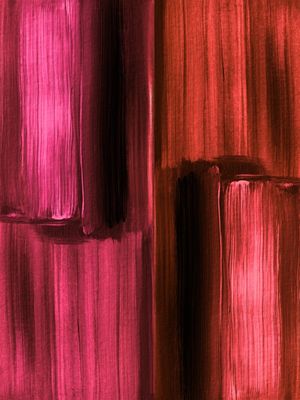 SYMBIOSIS 2, MAGENTA ROSA VERMELHO ABSTRATO COLORIDO PINCELADAS PINTURA