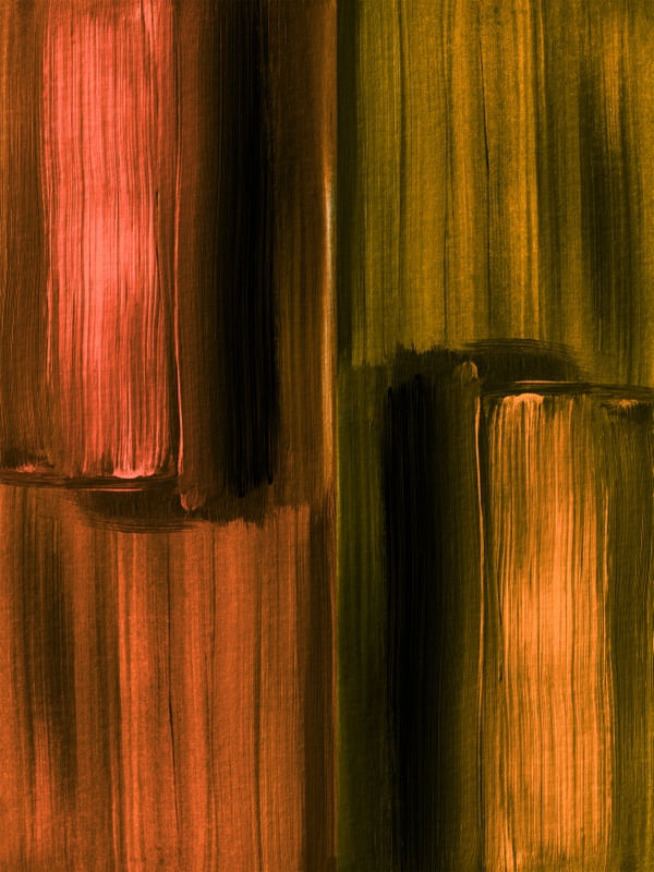 SYMBIOSIS 5, LARANJA AMARELO ABSTRATO COLORIDO PINCELADAS PINTURA