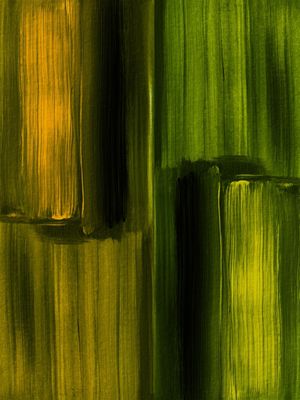 SYMBIOSIS 6, VERDE AMARELO ABSTRATO COLORIDO PINCELADAS PINTURA
