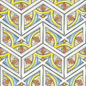AZULEJO QUADRADO EM AQUARELA 44 - SERIE