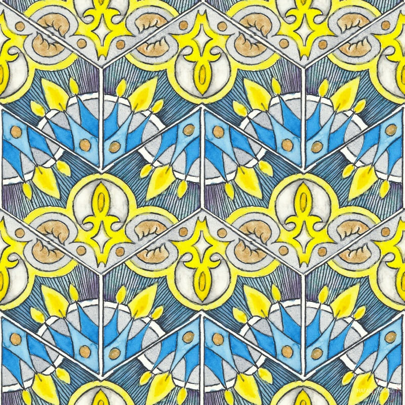 AZULEJO QUADRADO EM AQUARELA 45 - SERIE