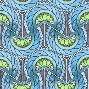 AZULEJO QUADRADO EM AQUARELA 48 - SERIE