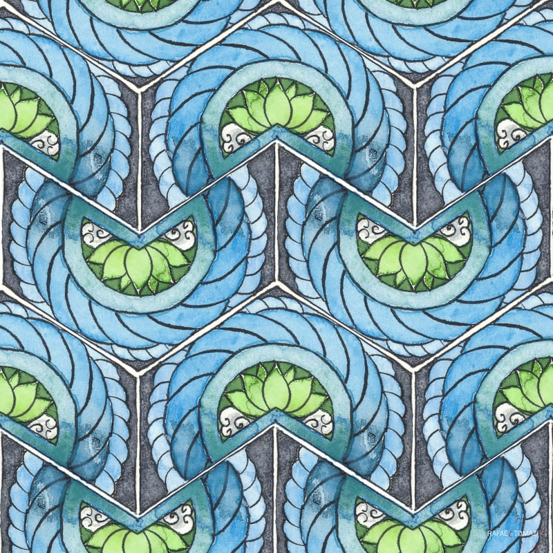 AZULEJO QUADRADO EM AQUARELA 48 - SERIE