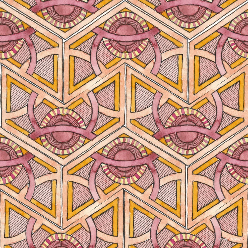 AZULEJO QUADRADO EM AQUARELA 49 - SERIE