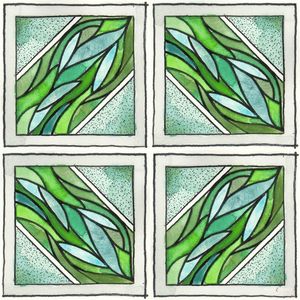 AZULEJO QUADRADO EM AQUARELA 19 - SERIE