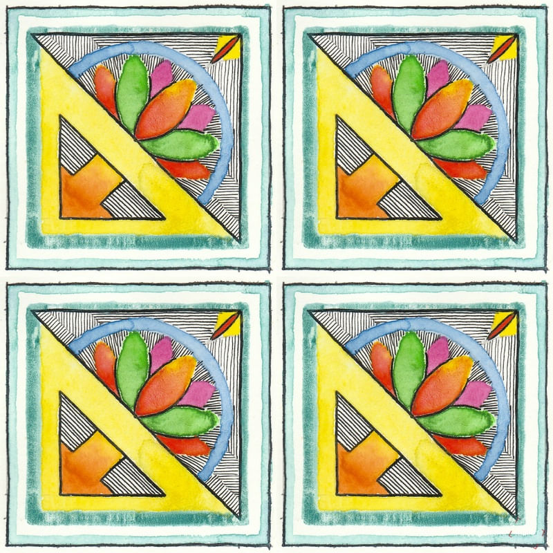 AZULEJO QUADRADO EM AQUARELA 24 - SERIE