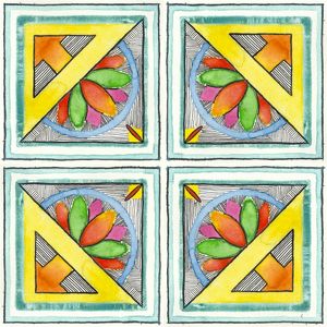 AZULEJO QUADRADO EM AQUARELA 25 - SERIE