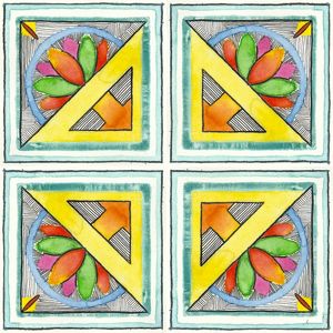 AZULEJO QUADRADO EM AQUARELA 26 - SERIE