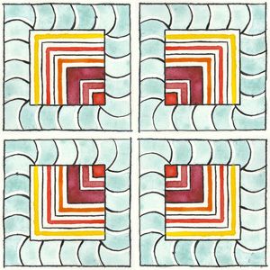 AZULEJO QUADRADO EM AQUARELA 30 - SERIE