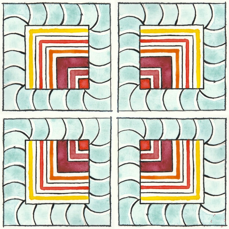 AZULEJO QUADRADO EM AQUARELA 30 - SERIE