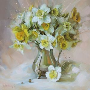 DAFFODILS , PAINTER SVETLANA ROGOZINA