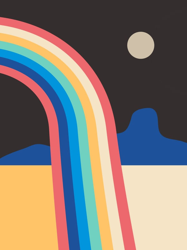 MODERN ABSTRACT ART RAINBOW