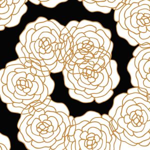 FLORAIS PRETO E LARANJA