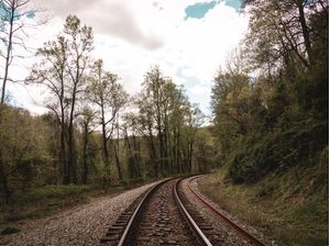 TRILHO DE TREM EM PARQUE NACIONAL EM WASHINGTON DC
