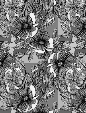 FLORES, CINZA E RABISCOS