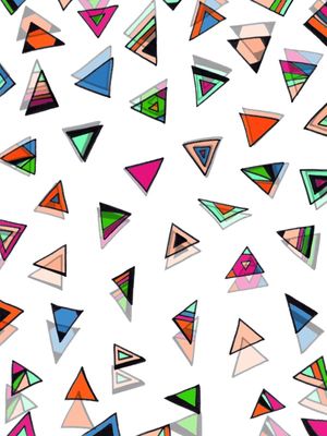 ONE TOO MANY 4, VIBRANTE COLORIDO GEOMETRICO MODERNO TRIÂNGULOS SKETCH PADRONIZAR