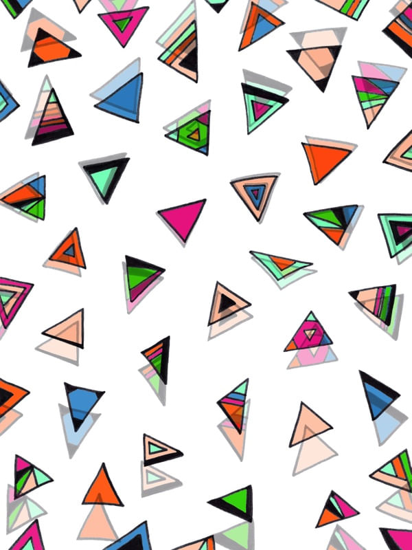 ONE TOO MANY 4, VIBRANTE COLORIDO GEOMETRICO MODERNO TRIÂNGULOS SKETCH PADRONIZAR