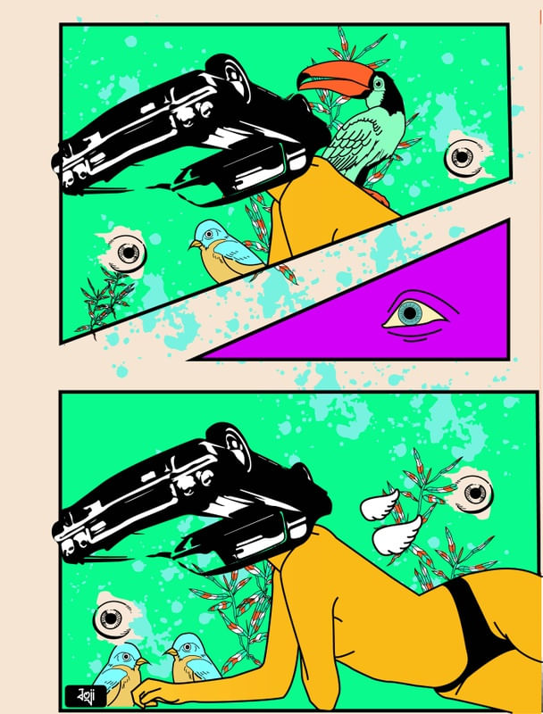 GIRL VOITURE COMIC