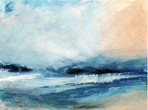MAGNETISM 1, COSTEIRO OCEANO PAISAGEM DE PRAIA MODERNO ONDAS PINTURA