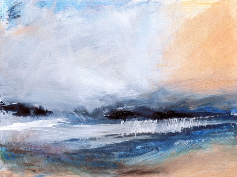 MAGNETISM 2, COSTEIRO OCEANO PAISAGEM DE PRAIA MODERNO ONDAS PINTURA