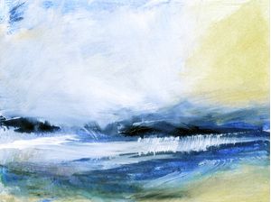 MAGNETISM 3, COSTEIRO OCEANO PAISAGEM DE PRAIA MODERNO ONDAS PINTURA