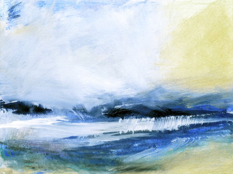 MAGNETISM 3, COSTEIRO OCEANO PAISAGEM DE PRAIA MODERNO ONDAS PINTURA