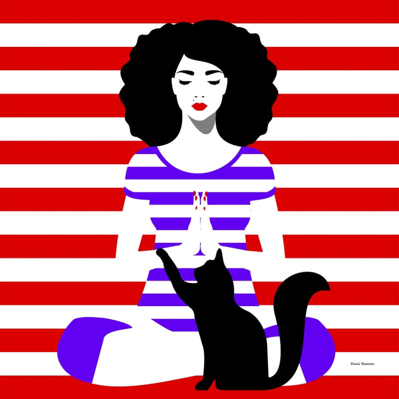 MEDITADORA E O GATO